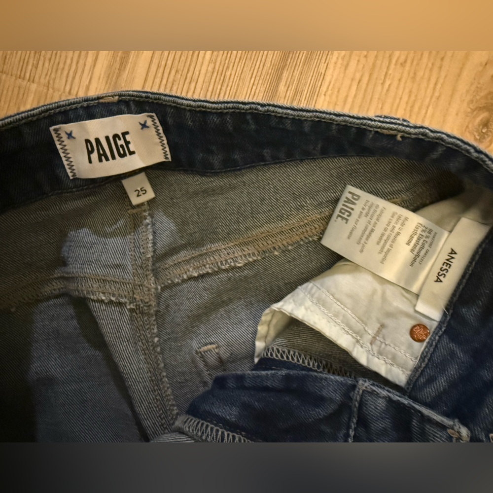 PAIGE Anessa Flare Wide Leg Jeans in Blue Size25 - Picture 7 of 9